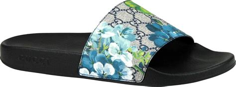 blue Gucci slides floral